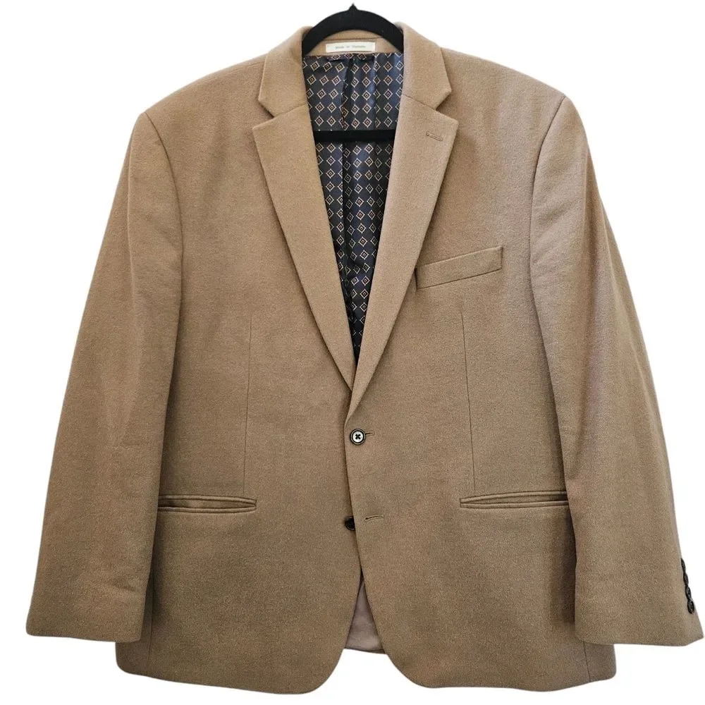 Lauren Ralph Lauren Blazer Jacket Mens 48R Camel Wool Cashmere Silk Sport Preppy